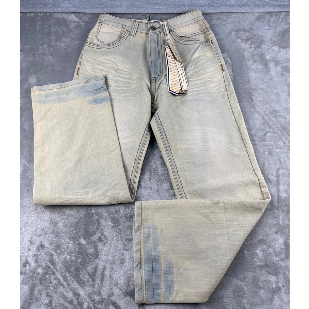 Epic Hero Premium Denim Loose Fit Ivory Wide Leg Jeans 32x32 NWT 7400